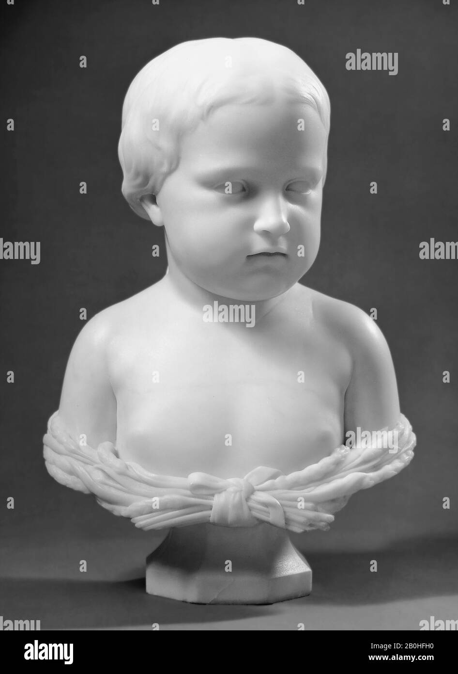 Erastus Dow Palmer, Infant Ceres, American, Erastus Dow Palmer (American, Pompey, New York, 18-1904/05 Albany, New York), 1849-50; geschnitzt in den Jahren 1850-50, American, Marble, 14 1/2 x 10 x 6 Zoll. (36,8 x 25,4 x 15,2 cm), Skulptur Stockfoto