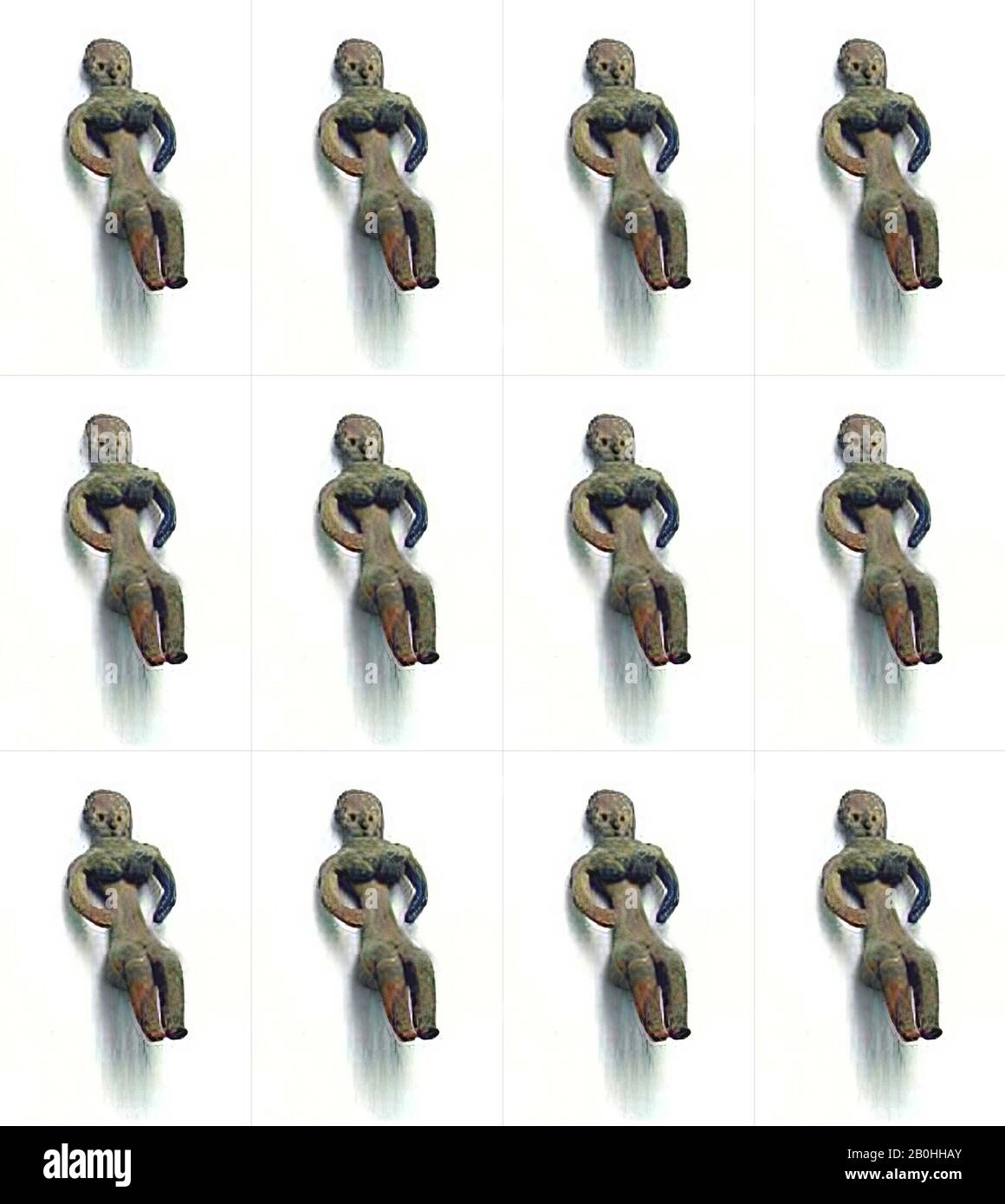 Abbildung der Fruchtbarkeitsgottheit, Baluchistan, Ca. 2700-2000 v. Chr., Baluchistan, Terrakotta, 5 1/8 Zoll (13 cm); W. 1 3/4 Zoll (4,4 cm); D. 2 Zoll (5,1 cm), Keramik Stockfoto