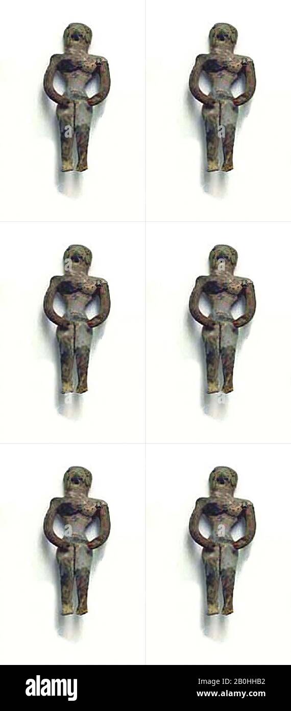 Abbildung der Fruchtbarkeitsgottheit, Baluchistan, Ca. 2700-2000 v. Chr., Baluchistan, Terrakotta, 5 1/4 Zoll (13,3 cm); W. 1 3/4 Zoll (4,4 cm); D. 1 1/4 Zoll (3,2 cm), Keramik Stockfoto