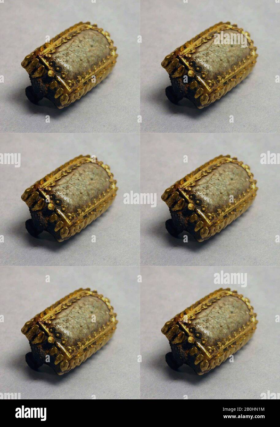 Schmuck, China, Ming-Dynastie (1368-1644), Kultur: China, Gold, Jade, Eisen, L. 1 3/4 Zoll (4,4 cm); W. 7/8 Zoll (2,2 cm), Schmuck Stockfoto