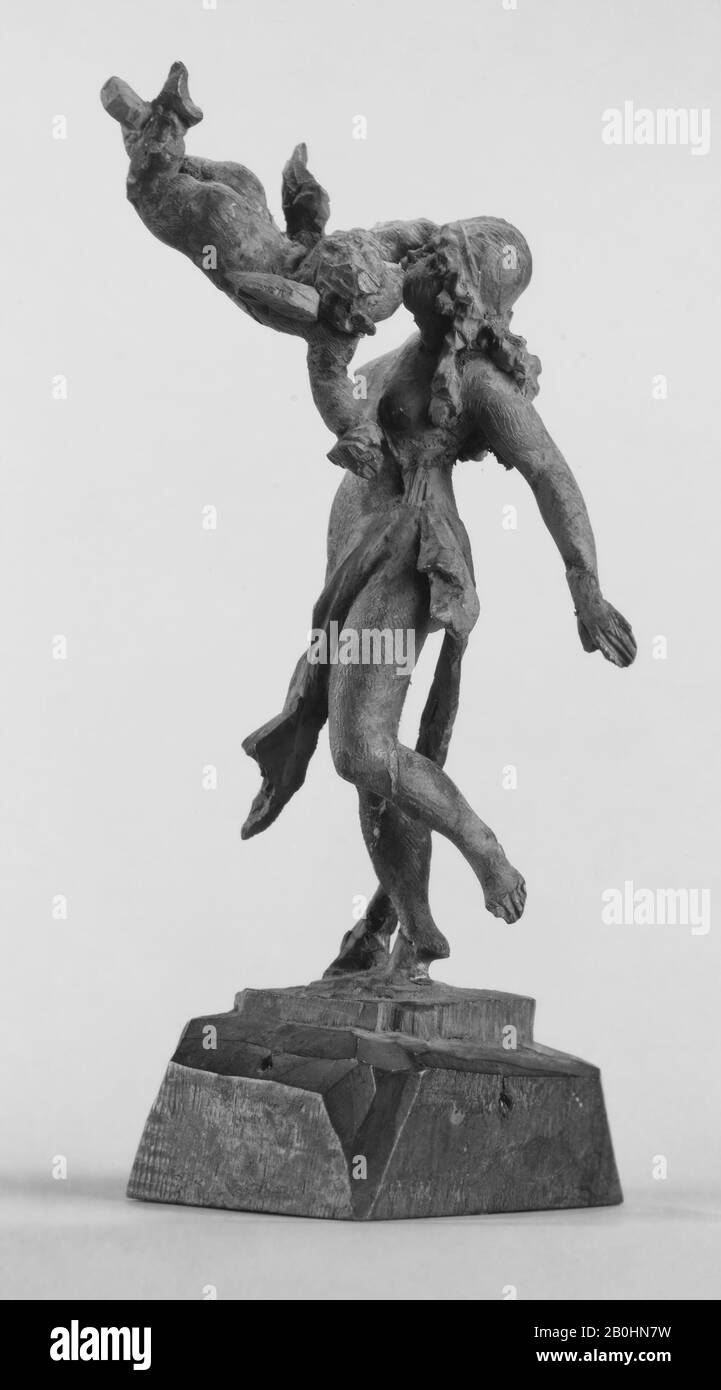 Nymphe überrascht von Cupid, Deutsch, Mitte des 18. Jahrhunderts, Deutsch, Limewood, Höhe: 6 3/16 Zoll (15,7 cm), Skulptur Stockfoto