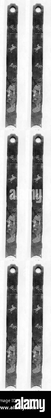 Stil von Ogawa Haritsu (Ritsuō), Panel, Japan, späte Edo-Zeit (1615-1868)-frühe Meiji-Zeit (298-1912) ?, Stil von Ogawa Haritsu (Ritsuō) (Japanisch, 1663-1747), Japan, Lack, L. 67 Zoll (170,2 cm); W. 8 1/2 Zoll (21,6 cm), Lack Stockfoto