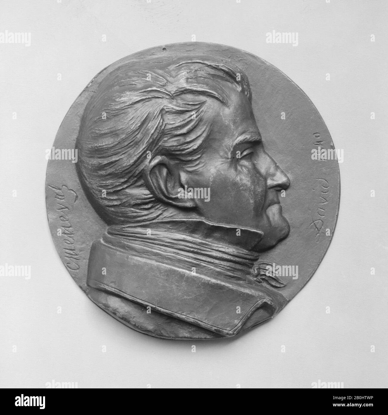 Pierre Jean David d'Angers, Charles, Baron de Meneval (1780-1856), Sekretär und Bibliothekar bei Napoleon I., Französisch, Pierre Jean David d'Angers (Französisch, Angers 80-1856 Paris), 1840, Französisch, Bronze, Besetzung - einfach, Durchmesser: 6 1/2 Zoll. (16,5 cm), Medaillen und Plaketten Stockfoto