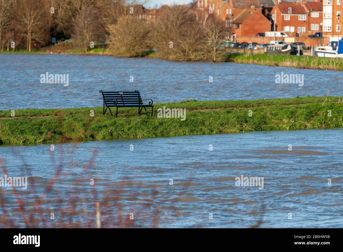 Tewksbury Winter Floods, Ende 2019. Stockfoto