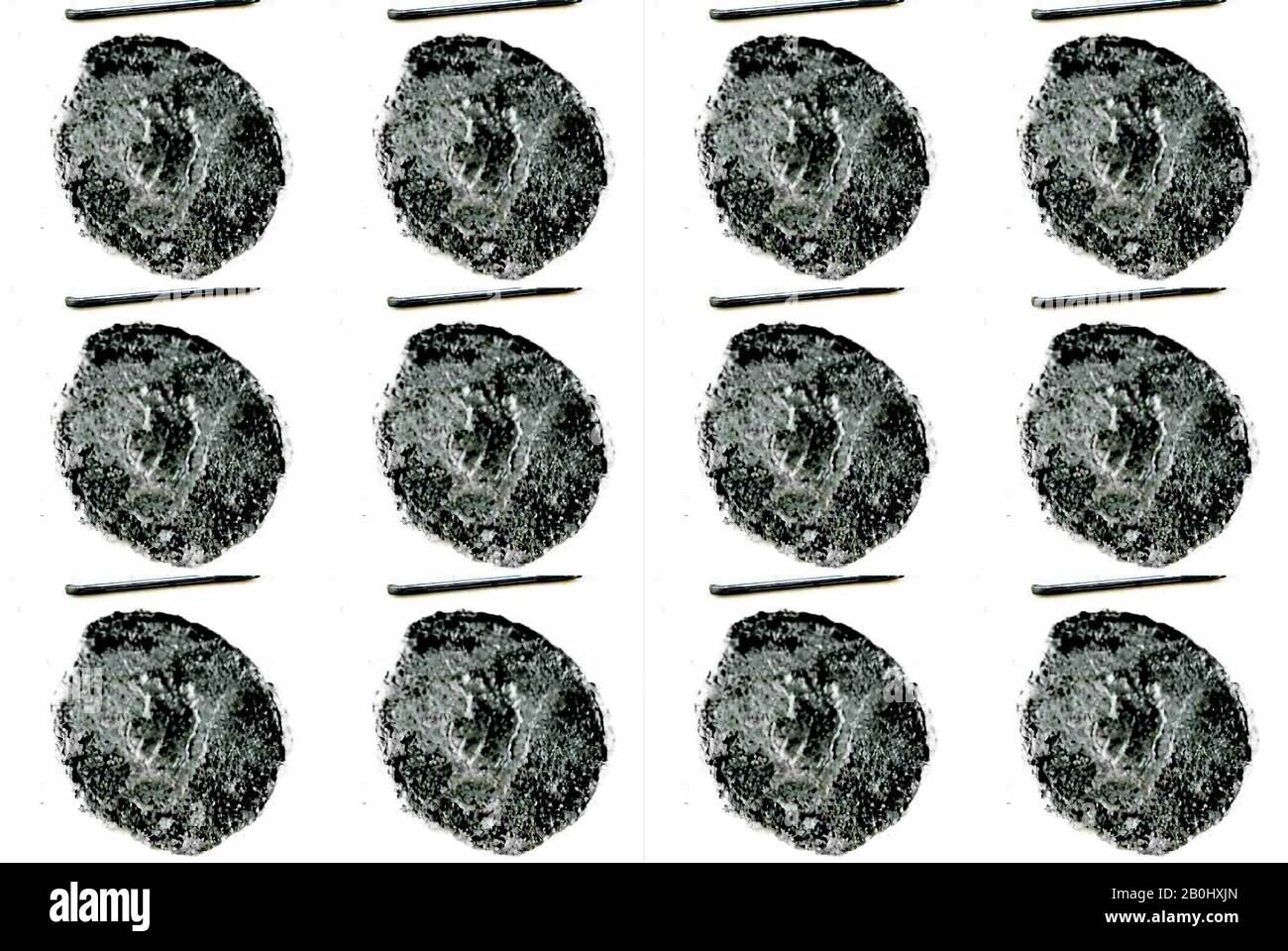 Münze, 8. - 19. Jahrhundert ausgegraben, im Iran, in Nishapur, Kupfer, Münzen Stockfoto