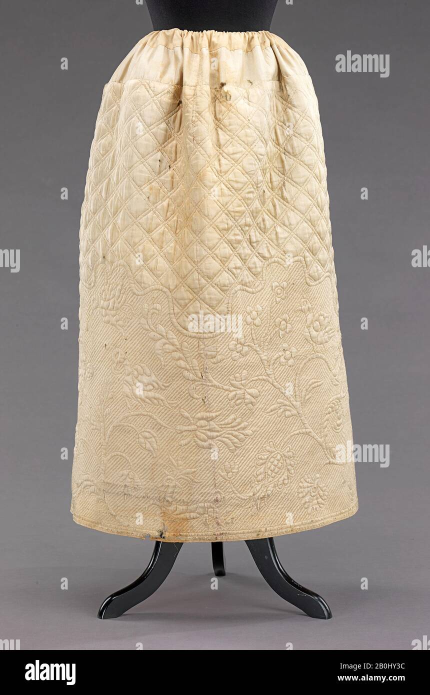 Hochzeit Petticoat, amerikanisch, viertes Viertel 18. Jahrhundert, amerikanisch, Seide Stockfoto