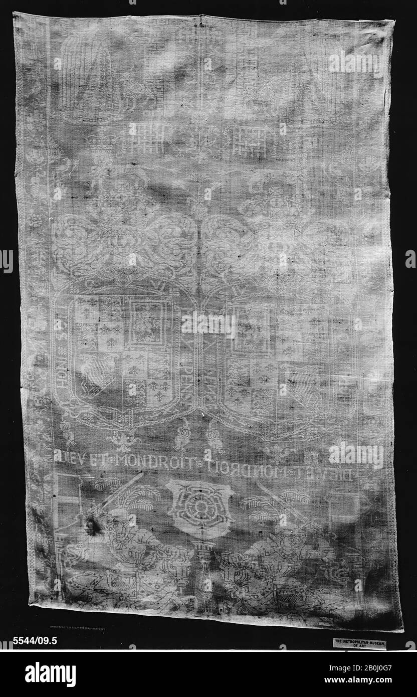 Serviette, Britisch oder Flämisch, 1702-7, Britisch oder Flämisch, Leinenanteil, 11,1 x 71,1 cm, Textil-Woven Stockfoto