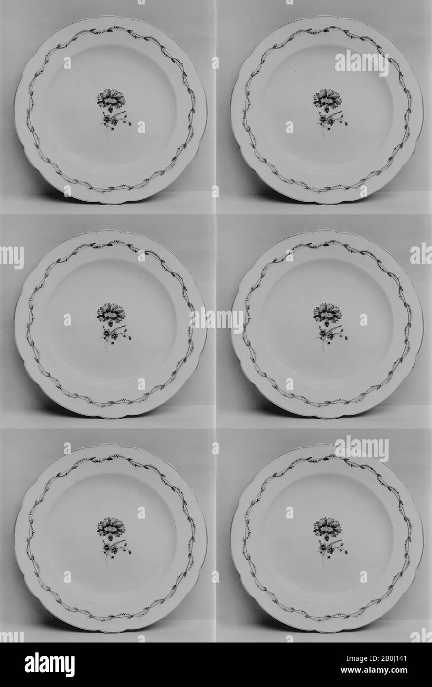 Chantilly, Platte, Französisch, Chantilly, Chantilly (Französisch), CA. 1770, Französisch, Chantilly, Weichpastenporzellan, Durchmesser: 9 1/2 Zoll (24,1 cm), Ceramics-Porzellan Stockfoto