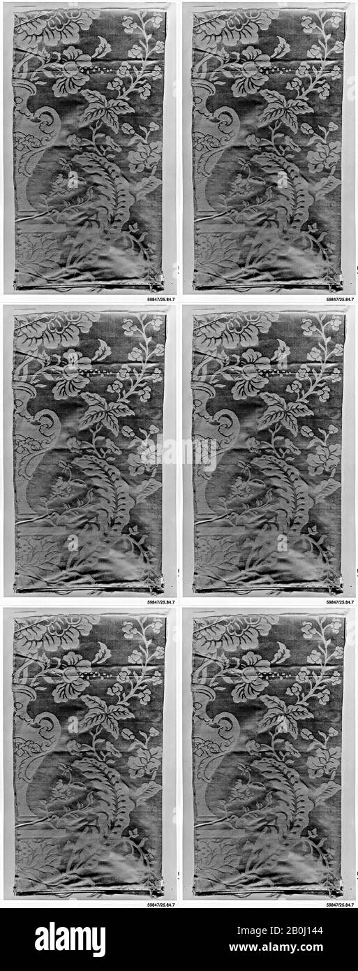 Stück, Chinesisch, 1800-1850, Hergestellt in China, Chinesisch, gewebt, 20 x 10 Zoll (50,8 x 25,4 cm), Textilien Stockfoto