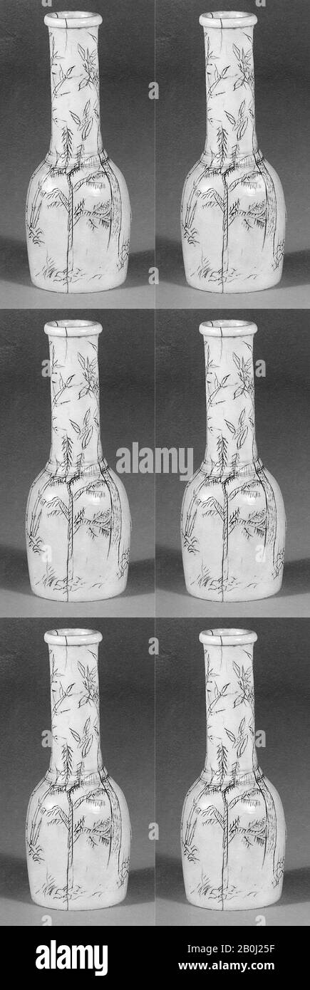 Bottle, China, Qing-Dynastie (1644-1911), Date 18 Century, China, Ivory, H. 3 11/16 in. (9,4 cm); Gr. Durchm. 1 1/2 Zoll (3,8 cm), Tories Stockfoto