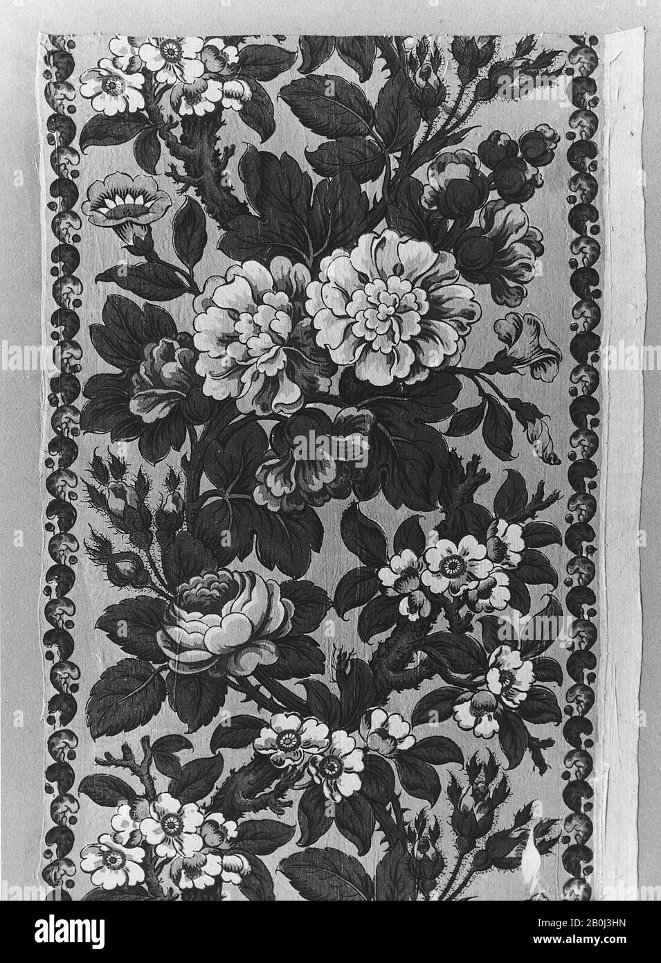 Border, Britisch, CA. 1815, Britisch, Baumwolle, L. 22 3/4 x W. 11 1/2 Zoll, 57,8 x 29,2 cm, Textil-Printed Stockfoto