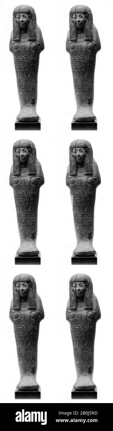 Schabti von Schreiber Tjay, Neues Königreich, Dynastie 18, ca. 155-1295 v. Chr., Aus Ägypten, Holz, H. 19,5 cm (7 11/16 in Stockfoto