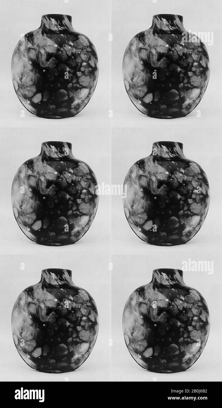 Schnupftabakflasche, China, Qing-Dynastie (1644-1911), Datum 19. Jahrhundert, China, Glas, H. 2 Zoll (5,1 cm), Schnupftabakflaschen Stockfoto