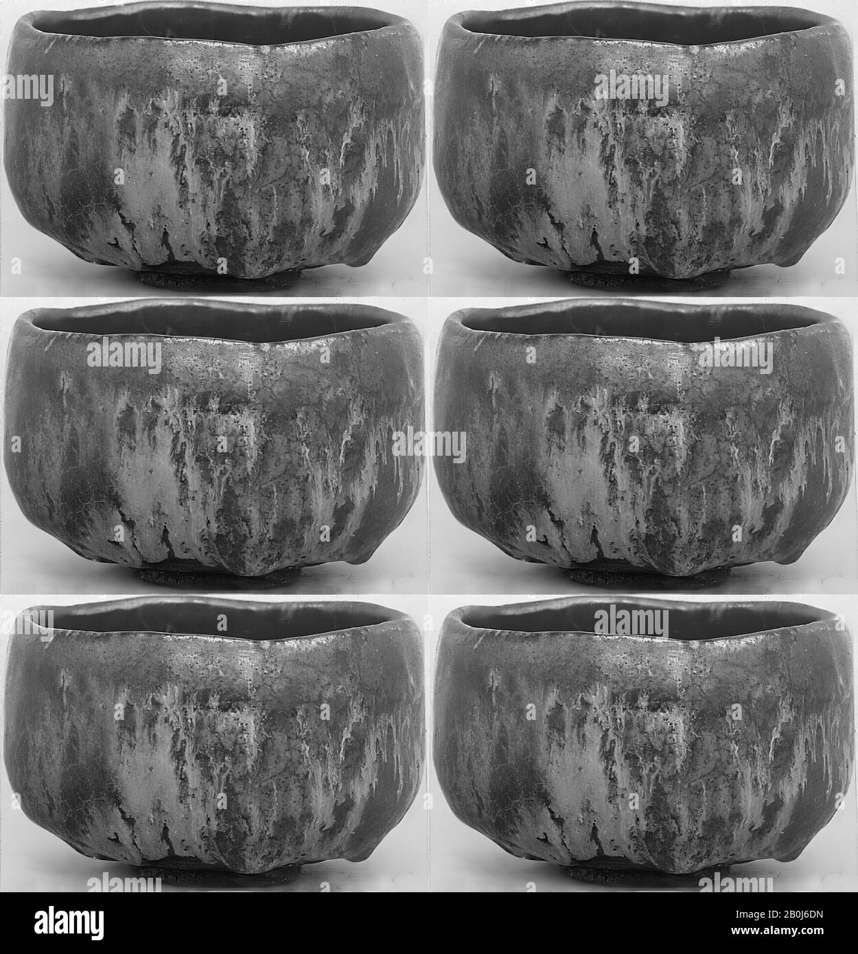 Teabowl, Japan, 19. Jahrhundert, Japan, Clay bedeckt mit einer gestreuten Glasur (Raku-Typ), Diam. 4 1/2 Zoll (11,4 cm), Keramik Stockfoto