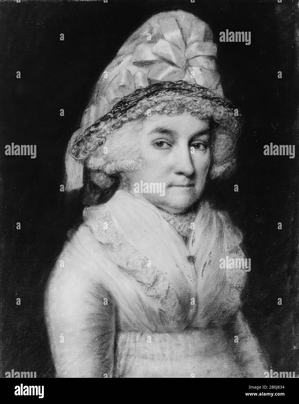 James Sharples, Abigail Smith Adams, American, James Sharples (ca. 1751-1811), amerikanisch, Pastellfarben auf grauem (jetzt oxidiertem) Laidpapier, 9 9/16 x 7 7/16 Zoll (24,3 x 18,9 cm), Zeichnungen Stockfoto