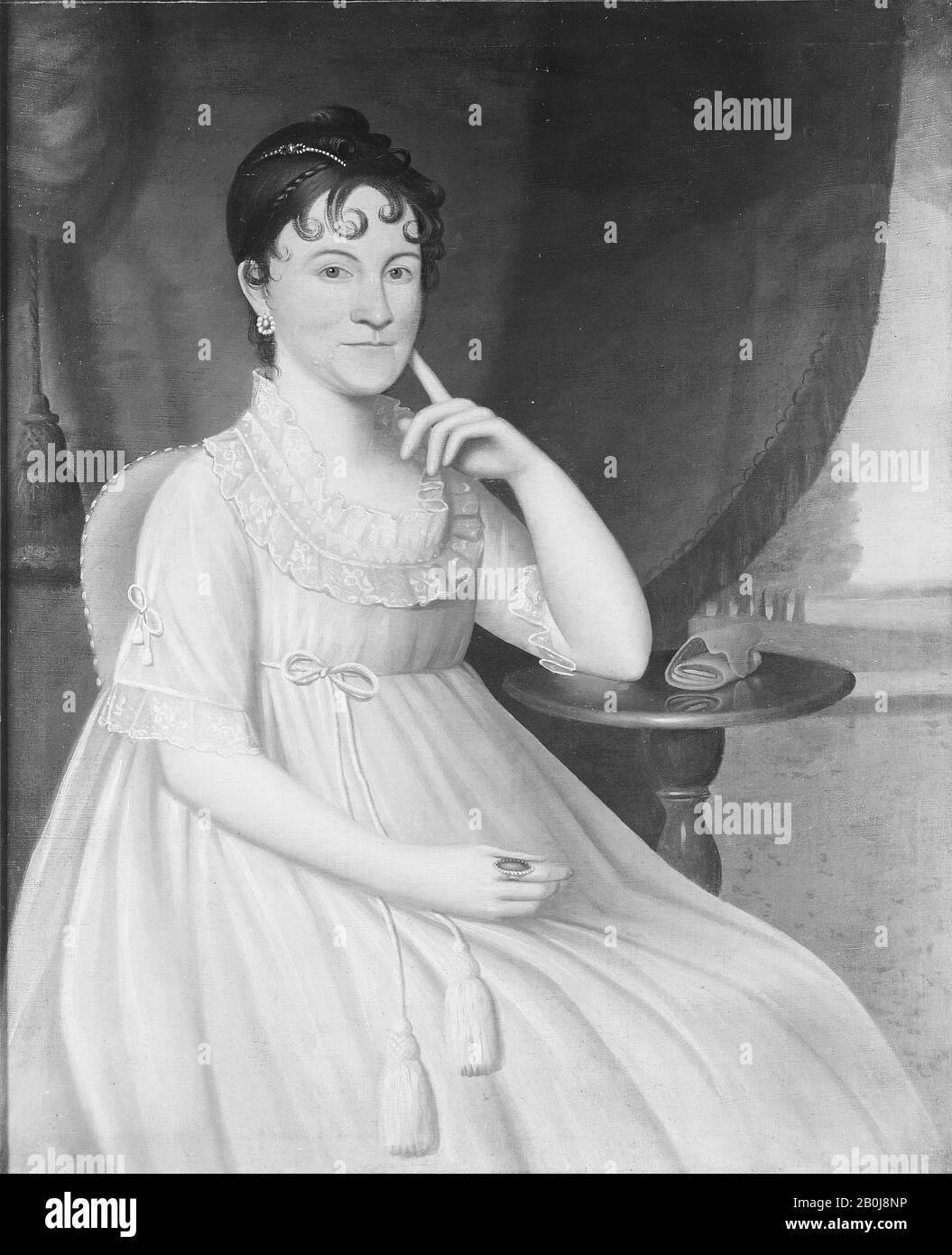 Ralph E. W. Earl, Mrs Williams, American, Ralph E. W. Earl (ca. 85-88), 1837er, amerikanisch, Öl auf Leinwand, 371/2 x 301/2 in. (94,5 x 76,7 cm), Gemälde Stockfoto