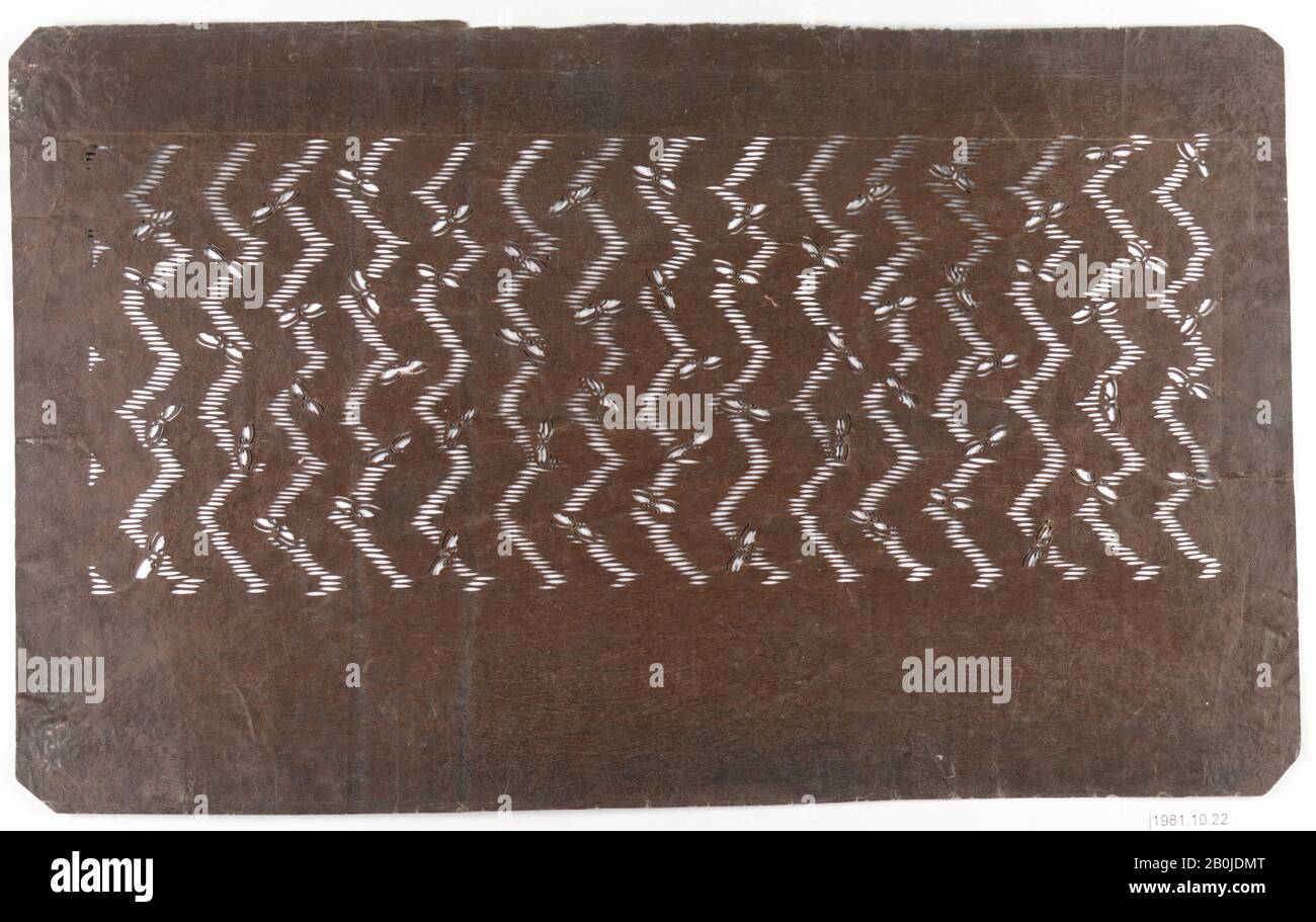 Schablone, Japan, Edo-Zeit (1615-1868), Datum 19. Jahrhundert, Japan, Papier, 16 1/4 x 10 1/2 Zoll. (41,3 x 26,7 cm), Schablonen Stockfoto