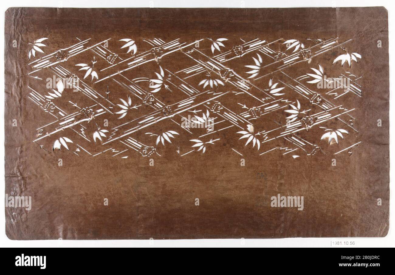Schablone, Japan, Edo-Zeit (1615-1868), Datum 19. Jahrhundert, Japan, Papier, 16 1/4 x 10 1/2 Zoll. (41,3 x 26,7 cm), Schablonen Stockfoto