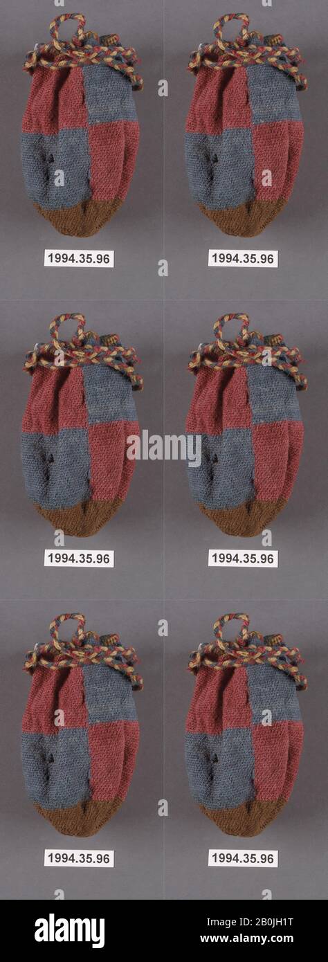 Bag, Nasca (?), 2.-7. Jahrhundert, Peru, Nasca (?), Camelid Hair, Höhe 3 Zoll, Textil-Woven Stockfoto