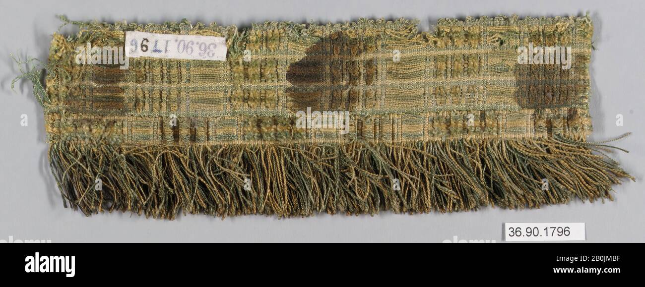 Franse, Britisch, 1770, Britisch, Seide, L. 7 1/2 x W. 2 1/2 Zoll (19,1 x 6,4 cm), Textil-Besatz Stockfoto