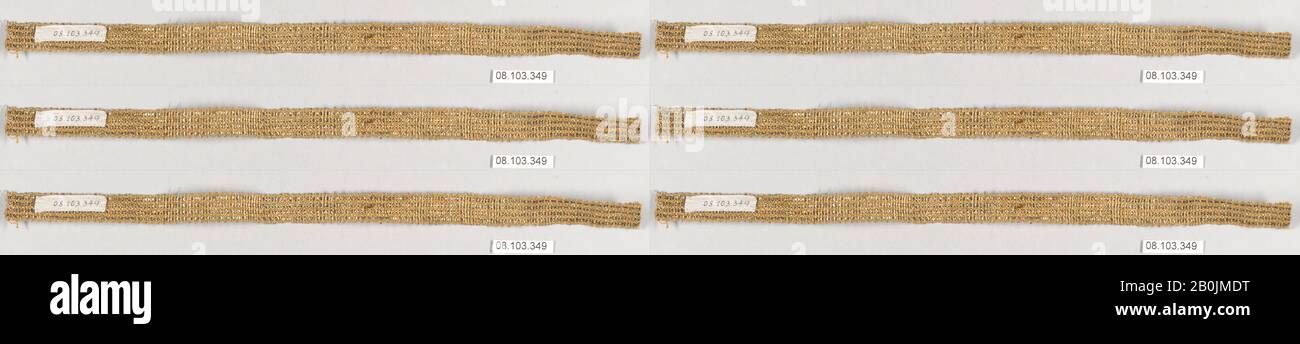 Galloon, Französisch, 17. Bis 18. Jahrhundert, Französisch, Seide und Metallfaden, 12 x 1/2 Zoll, 30,5 x 1,3 cm, Textil-Besatz Stockfoto