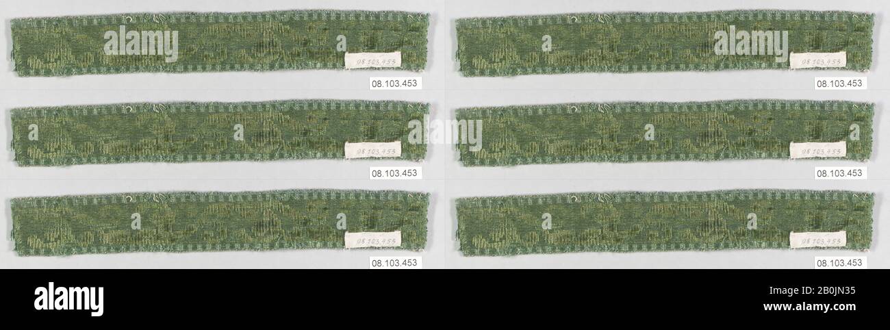 Galloon, Französisch, Anfang des 19. Jahrhunderts, Französisch, 8 x 1 1/8 Zoll, 20,3 x 2,9 cm, Textil-Besatz Stockfoto