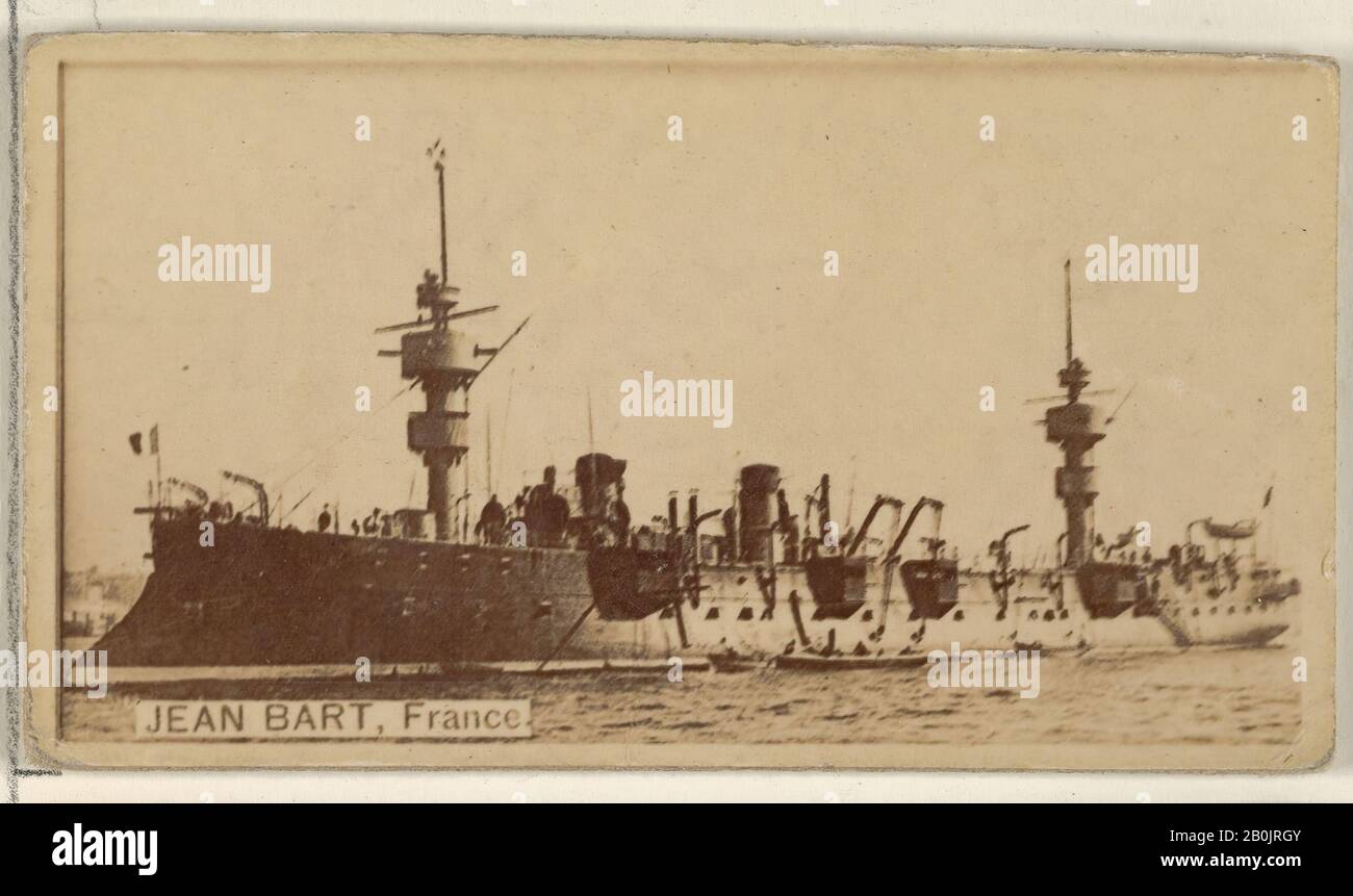 Herausgegeben von allen & Ginter, Jean Bart, Frankreich, aus der Berühmten Schiffsreihe für Virginia Brights Cigarettes, im Jahr 1895, Foto von Albumen, Blatt: 1 1/2 x 2 5/8 Zoll. (3,8 x 6,7 cm Stockfoto