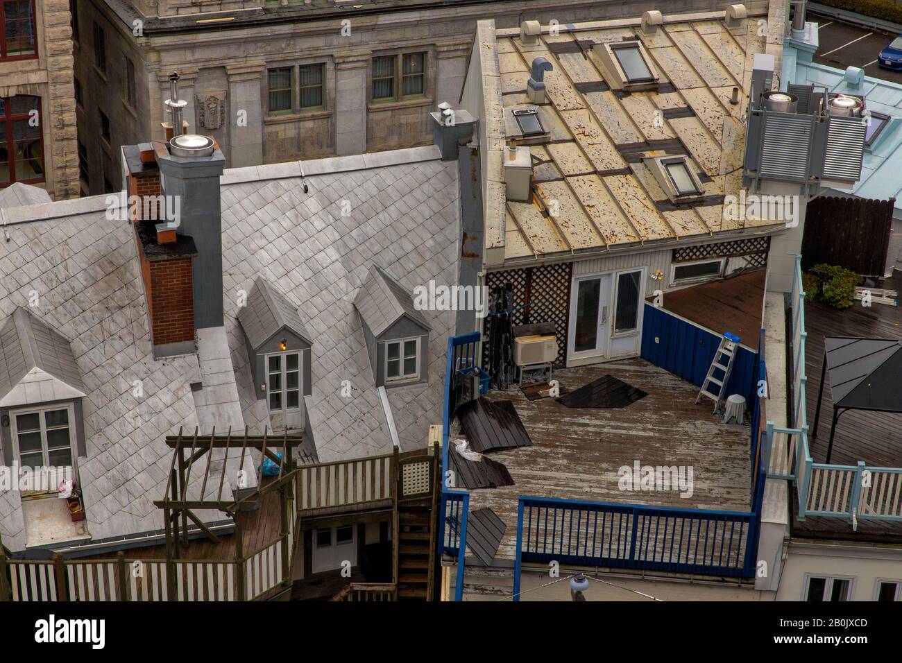 Dächer von Quebec City Stockfoto