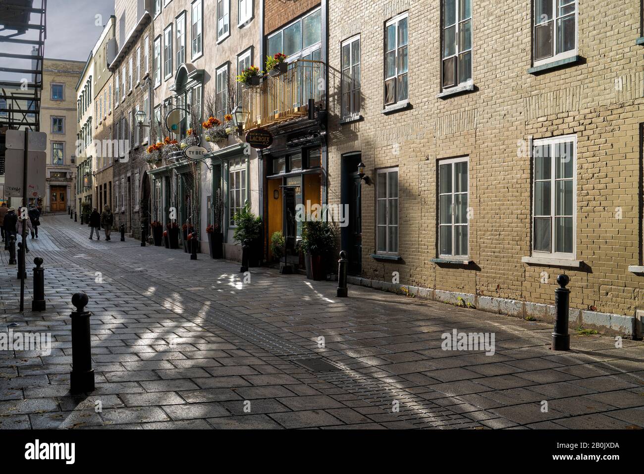 Quebec City Straße nach Regen Stockfoto