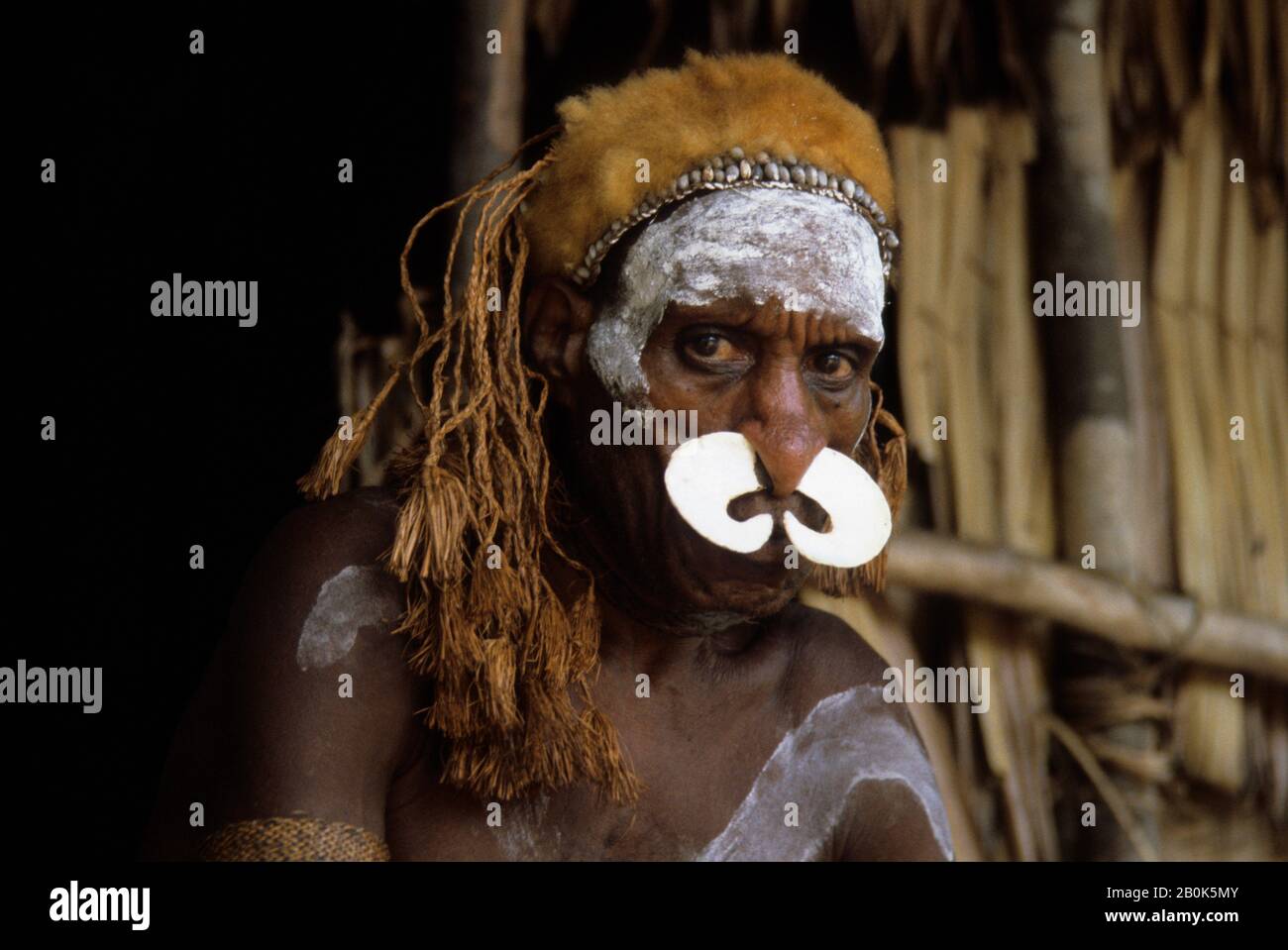 WESTNEUGUINEA (IRIAN JAYA), ASMAT REGION, LOKALER MAN Stockfoto