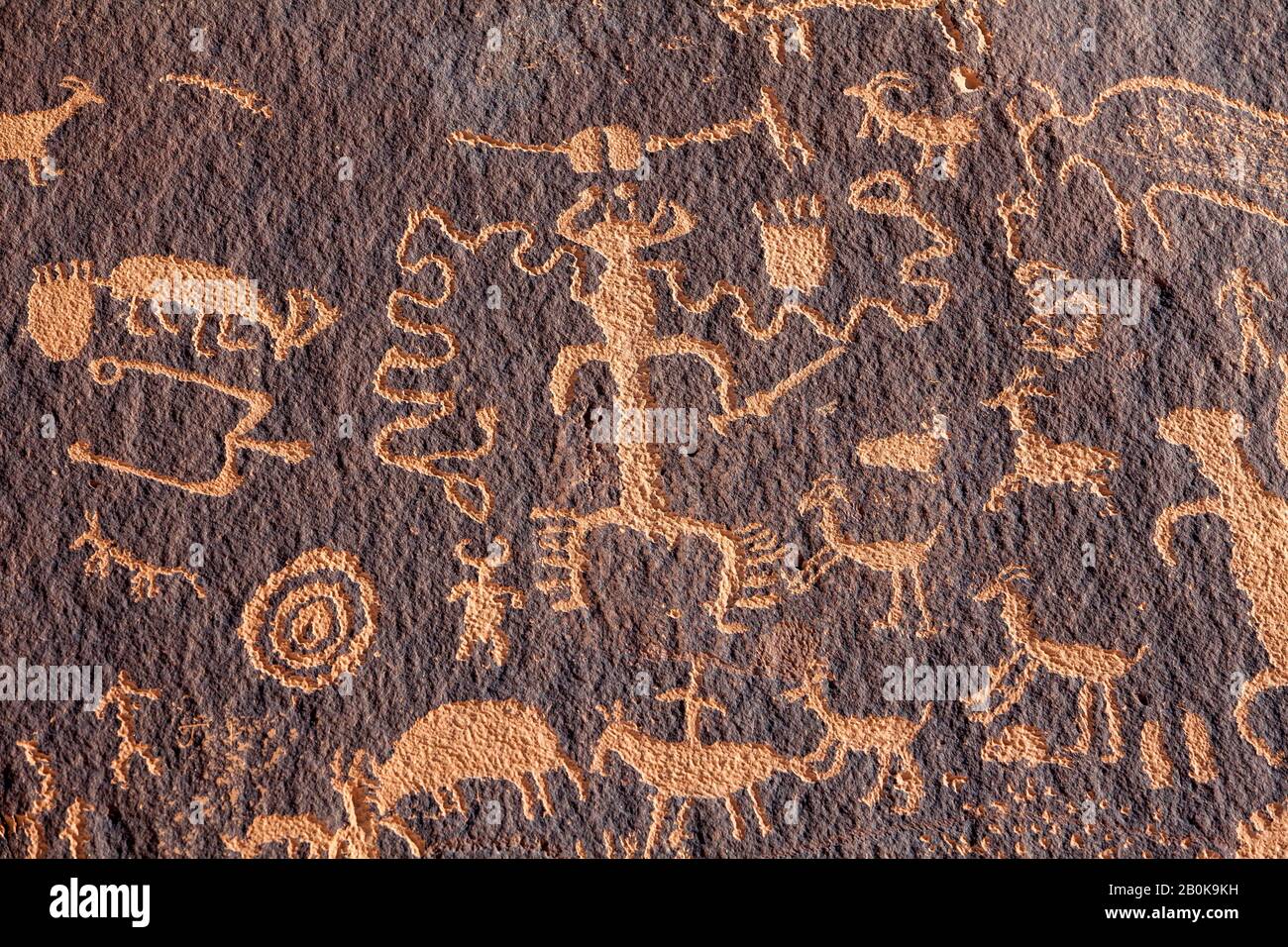 Zeitung Rock Petroglyphen, Moab, Utah, USA Stockfoto