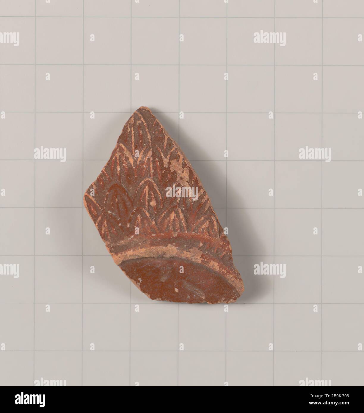 Fragment einer Terrakotta-Schüssel, Griechisch, Hellenistisch, Datum 2. Jahrhundert v. Chr., Griechisch, Terrakotta; Schimmel hergestellt, Vasen Stockfoto