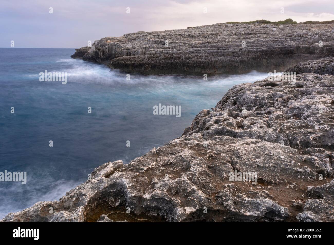 Meereslandschaft, auf den balearen von porto colom mallorca, besondere Feiertage Stockfoto