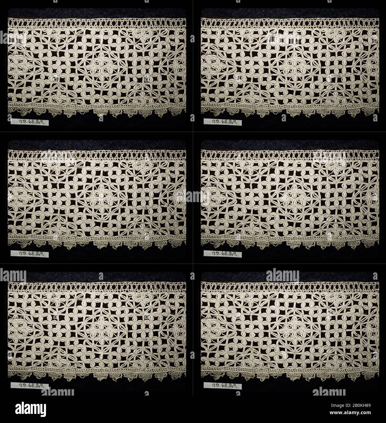 Grenze, Italienisch, ca. 1600, Italienisch, Nadelspitze, L. 72 x W. 2 1/4 Zoll (182,9 x 5,7 cm), Textil-Schnürsenkel Stockfoto
