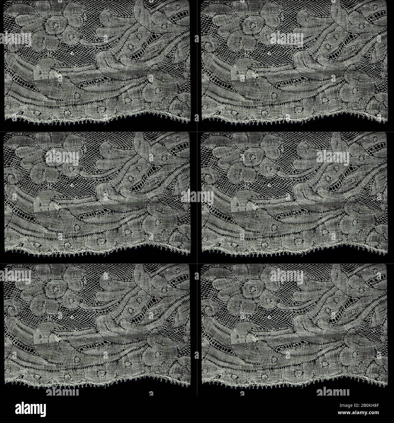 Streifen, Flämisch, 18. Jahrhundert, Flämisch, Spitze Aus Dem Bobbin, L. 22 x W. 2 Zoll, 55,9 x 5,1 cm, Textil-Schnürsenkel Stockfoto