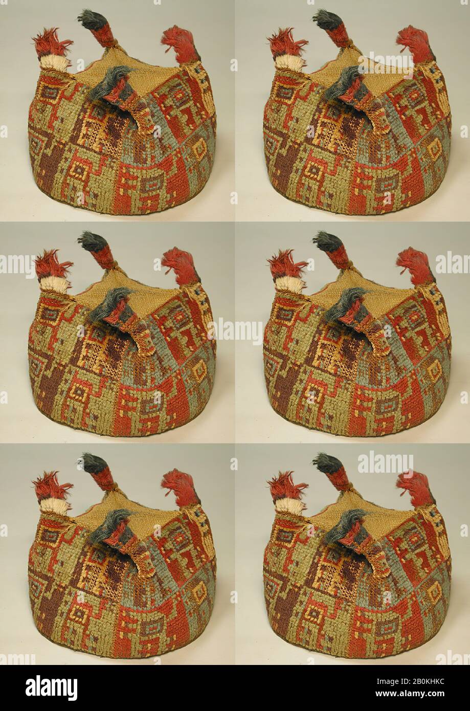 Hut mit vier Cornern, Wari, 7.-9. Jahrhundert, Peru, Wari, Camelid Hair, Höhe 5 Zoll, ca. 21 Zoll, Textil-Kostüme Stockfoto