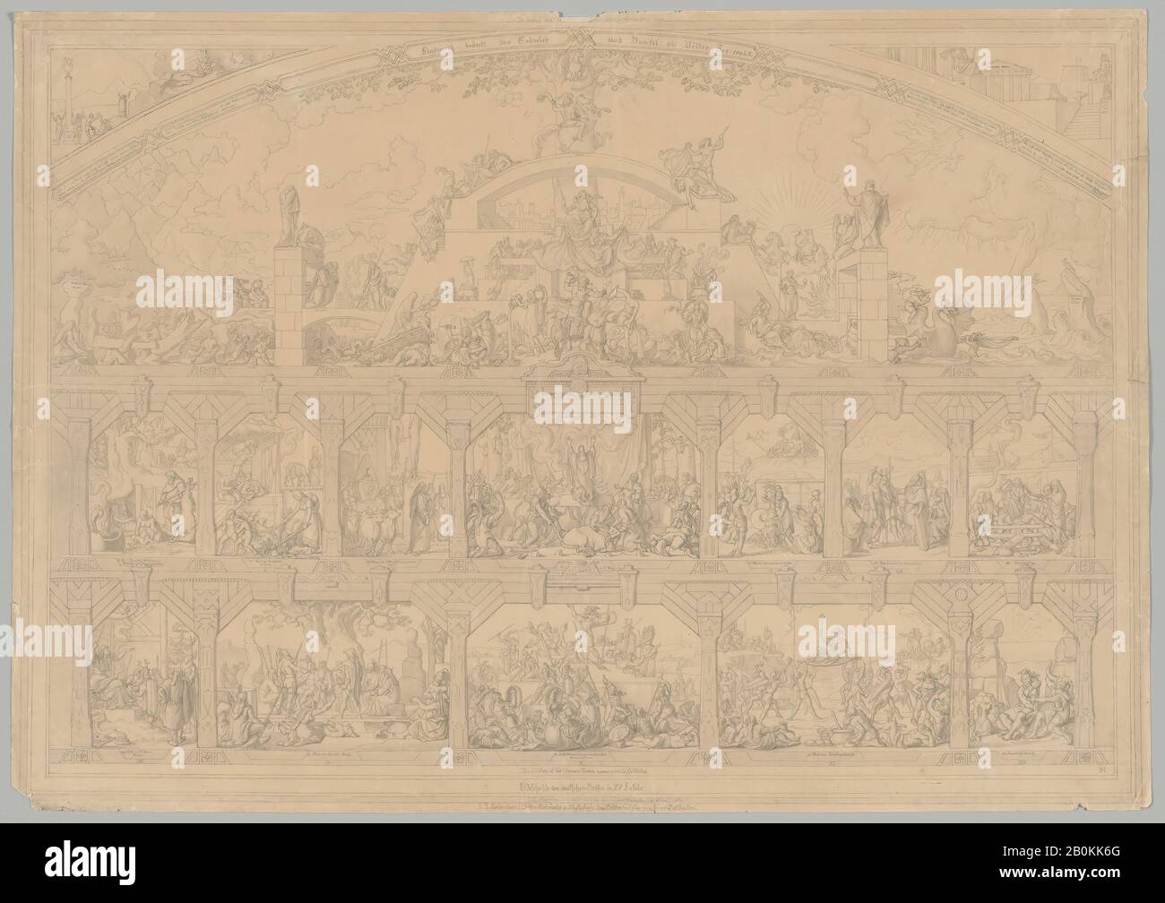 Carl Heinrich Hermann, Geschichte Deutschlands, Carl Heinrich Hermann (Deutsch, Dresden 1802-1880 Berlin), 1820-50, Stift und schwarze Tinte, jeweils 20 1/2 × 29 1/8 Zoll. (52 × 74 cm), Zeichnungen Stockfoto