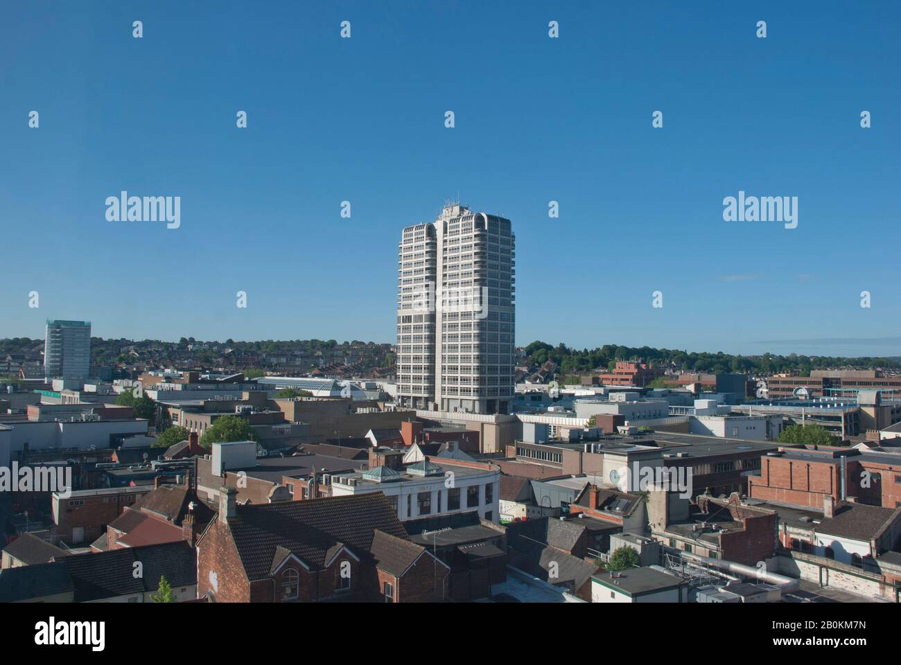 Das David Murray John Gebäude, das Herzstück der Skyline von Swindon. Stockfoto