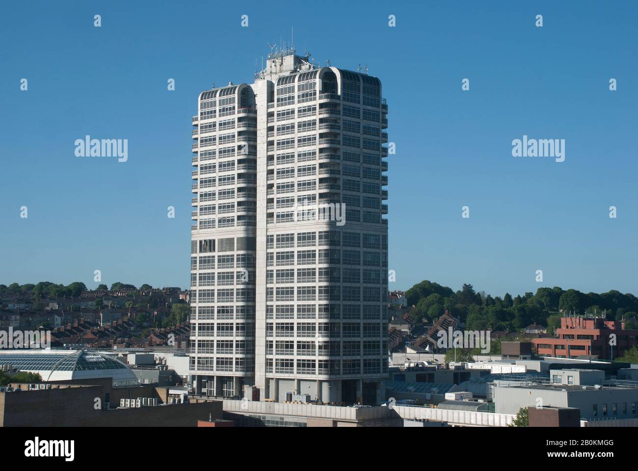 Das David Murray John Gebäude, das Herzstück der Skyline von Swindon. Stockfoto