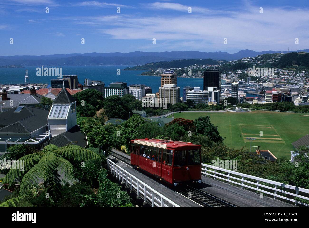 NEUSEELAND, WELLINGTON, STADTÜBERSICHT, SEILBAHN Stockfoto