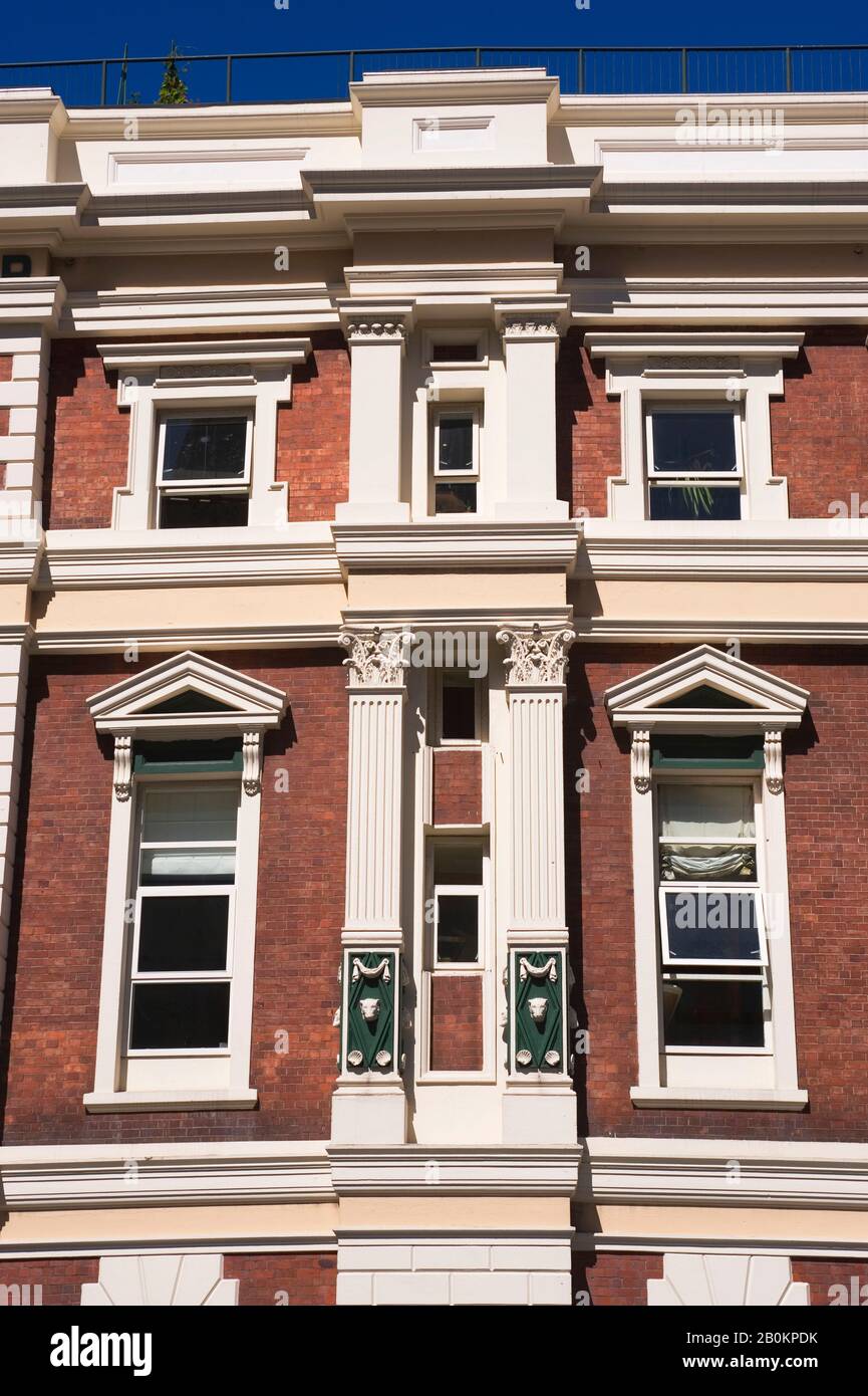 NEUSEELAND, WELLINGTON, QUEENS WHARF, INNENSTADT, NEW ZEALAND ACADEMY OF FINE ARTS, DETAILS Stockfoto