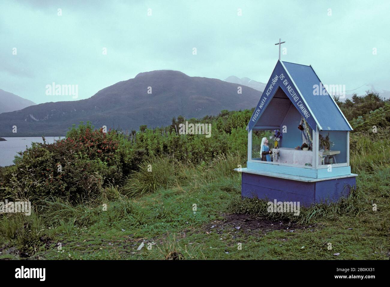 ALSO. CHILE, PUERTO EDEN, ÖRTLICHE KAPELLE Stockfoto