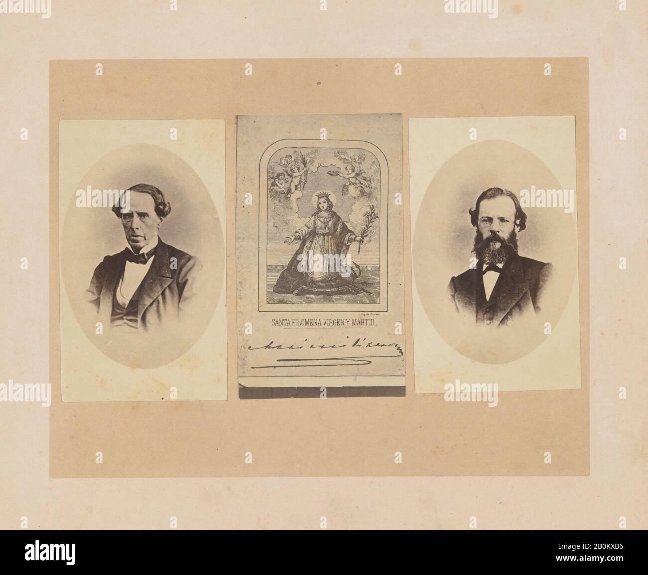 François Aubert, [Baron von Magnus, Autograph von Kaiser Maximilian von Mexiko, Dr. Bosch], François Aubert (Französisch, 18-1906), Noriega, 1867, Albumen Silberdruck aus Glas negativ, Bild (Links): 9,1 × 5,4 cm (3 9/16 × 2 1/8 Zoll), Bild (Mitte): 9,2 × 5,4 cm (3 5/8 × 2 1/8 Zoll), Bild (Rechts): 8,9 × 5,4 cm (3 1/2 × 2 1/8 Zoll), Halterung: 18 × 22 cm (7 1/16 × 8 11/16 Zoll), Fotografien Stockfoto