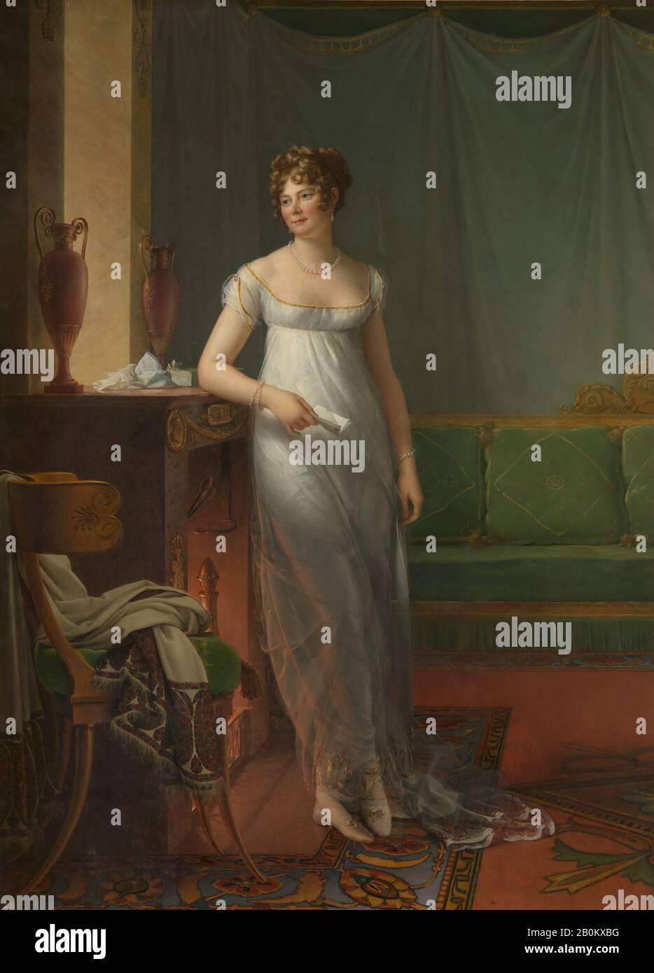 Baron François Gérard, Madame Charles Maurice de Talleyrand Périgord (1761-1835), Baron François Gérard (Französisch, Rom, zwischen 1777-1837 Paris), ca. "Oil on Canvas", "88 7/8 x 64 7/8". (225,7 x 164,8 cm), Gemälde Stockfoto