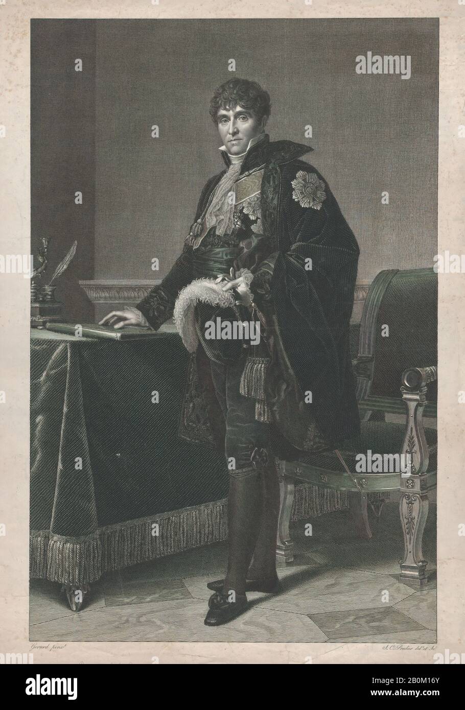 Nach Baron François Gérard, Porträt von Michel Louis Etienne, Comte Regnault de Saint-Jean d'Angély, Nach Baron François Gérard (Französisch, Rom, 1770-1837 Paris), Charles Simon Pradier (Französisch, Genf 1783-1847 Haute-Savoie), 1812, Gravur, Bild: 19 5/16 x 12 11/16 in. (49,1 x 32,3 cm), Blatt: 21 7/16 x 14 15/16 Zoll (54,4 x 38 cm), Ausdrucke Stockfoto