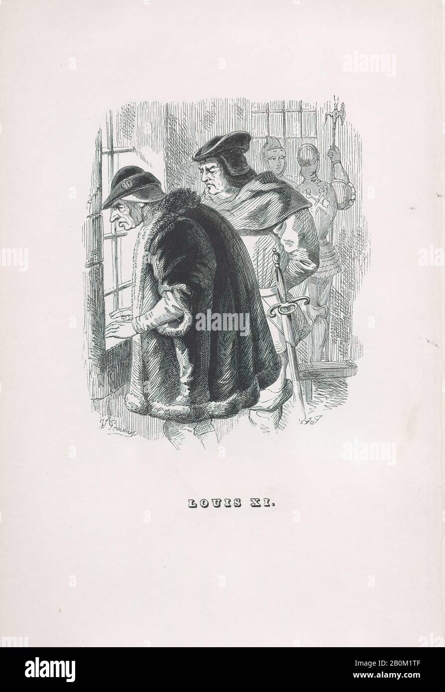J. J. Grandville, 'Louis XI' aus Den Gesamtwerken von Béranger, Oeuvres complètes de Béranger, J. J. J. Grandville (Französisch, Nancy, 160-1072Vanves), J. Thompson, Pierre Jean de Béranger (Französisch, Paris, 170-2108i Paris), 1821h, Holzgravur, Blatt: 8 5/8 × 5 1/2 Zoll. (21,9 × 14 cm), Ausdrucke Stockfoto