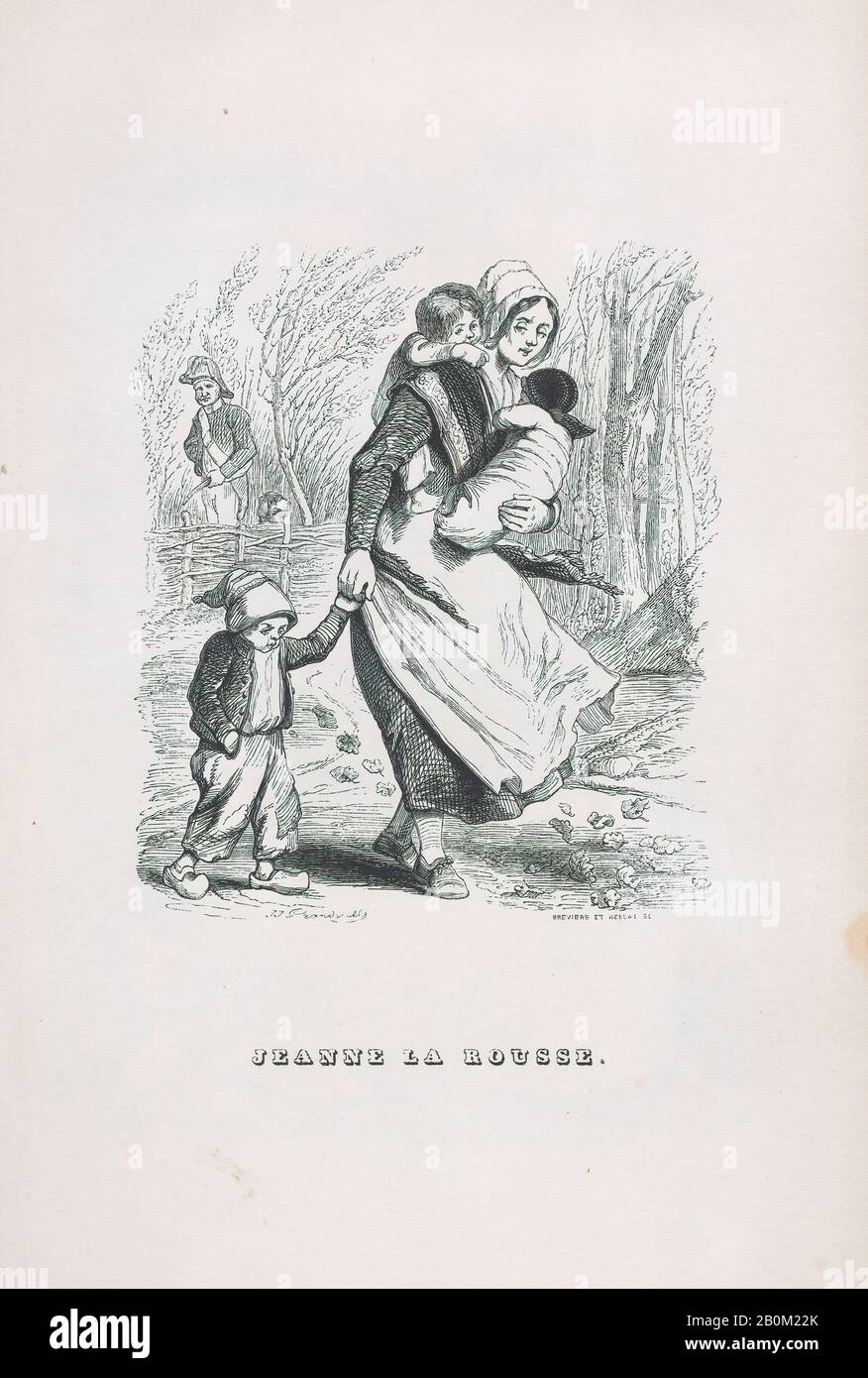 J. J. Grandville, "Jeanne, der Redhead" aus Den Gesamtwerken von Béranger, Oeuvres complètes de Béranger, J. J. Grandville (Französisch, Nancy, Vávres von 160-1072Brevière), Louis-Henri × (Französisch, Forges-les-Eaux, 1690-1869 Hyers), Pierre Jean de Béranger (Französisch, Paris von 170-1857 Paris), 1821/8 Blatt Holz, 55/8  . (21,9 × 14 cm), Ausdrucke Stockfoto