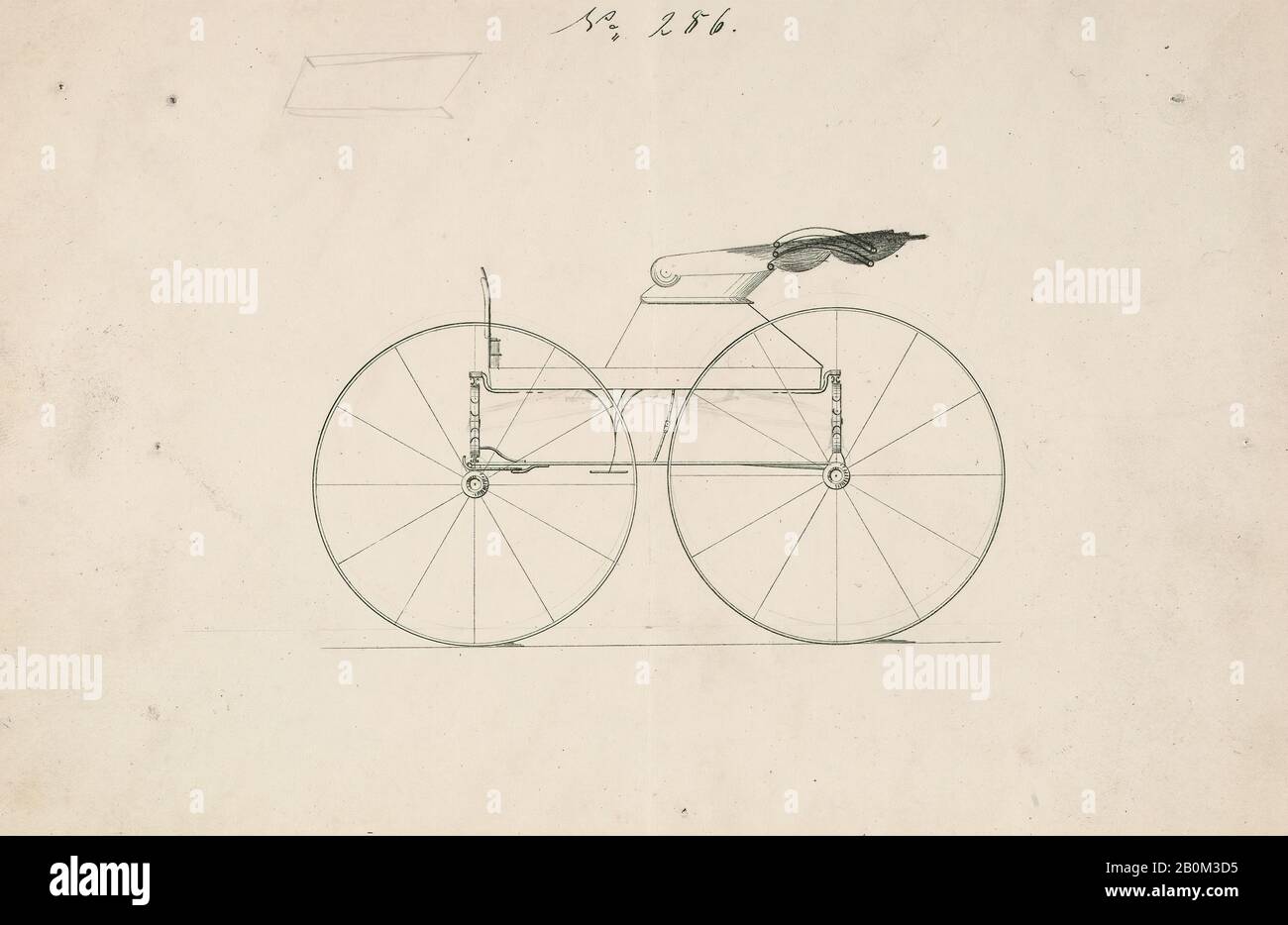 Brewster & Co., Design for Wagon, nein 286, Brewster & Co. (American, New York), ca. 1859, Graphit, Stift und schwarze Tinte, Blatt: 6 1/16 x 8 3/4 Zoll. (15,4 x 22,2 cm), Zeichnungen Stockfoto