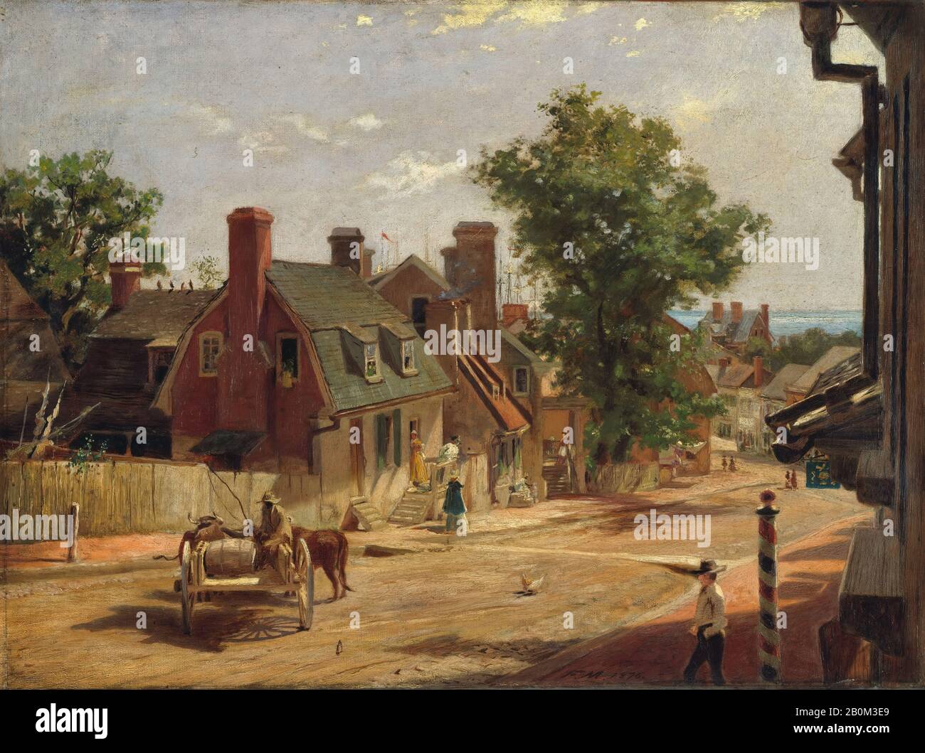 Francis Blackwell Mayer, Old Annapolis, Francis Street, American, Francis Blackwell Mayer (amerikanisch, Baltimore, Maryland, 167-1899 Annapolis, Maryland), 1876, American, Oil on Canvas, 15 3/4 x 20 1/2 in. (40,1 x 52,1 cm), Gemälde Stockfoto