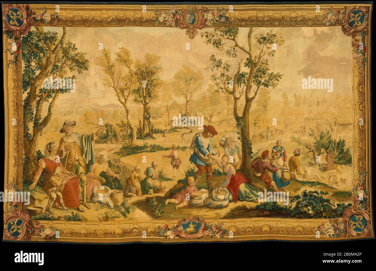 Herr der Monate Lucas, November aus einer Reihe Von Monaten Lucas, Französisch, Paris, Unter der Leitung von Michel Audran (Französisch, 1701-171 Paris), entworfen Ca. 1535, gewebt 1732-37, Französisch, Paris, Wolle, Seide (20-21 Warps pro Zoll, 8-9 pro cm), 11 Fuß. 10 Zoll × 19 ft. (360,7 × 579,1 cm), Textil-Tapestry Stockfoto